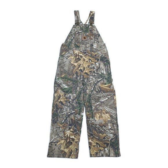 CARHARTT Boys Youth Hunting Bib Overalls Realtree Size 7 Insulated Quilted - Picture 1 of 12